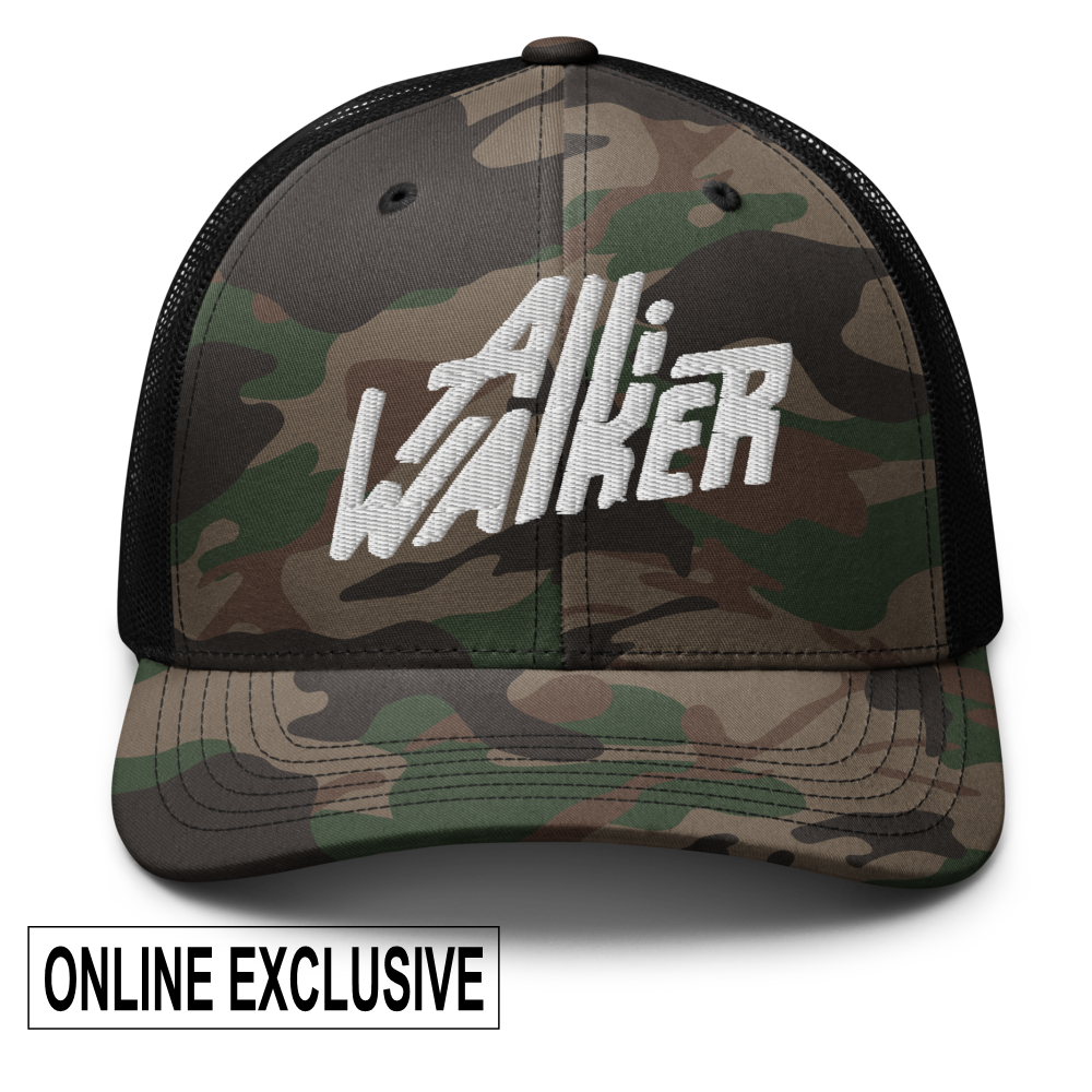 Camo and Black Logo Trucker Hat