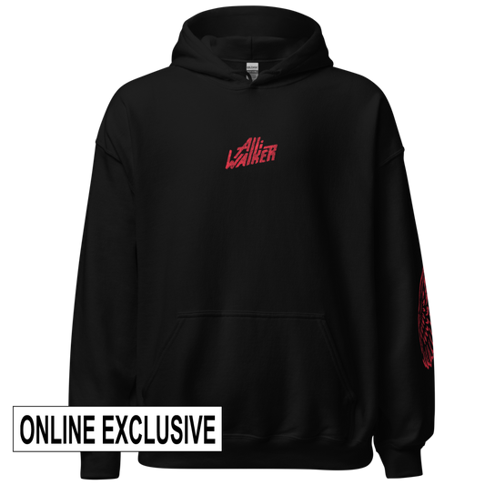 Hoodie with Red Imprint