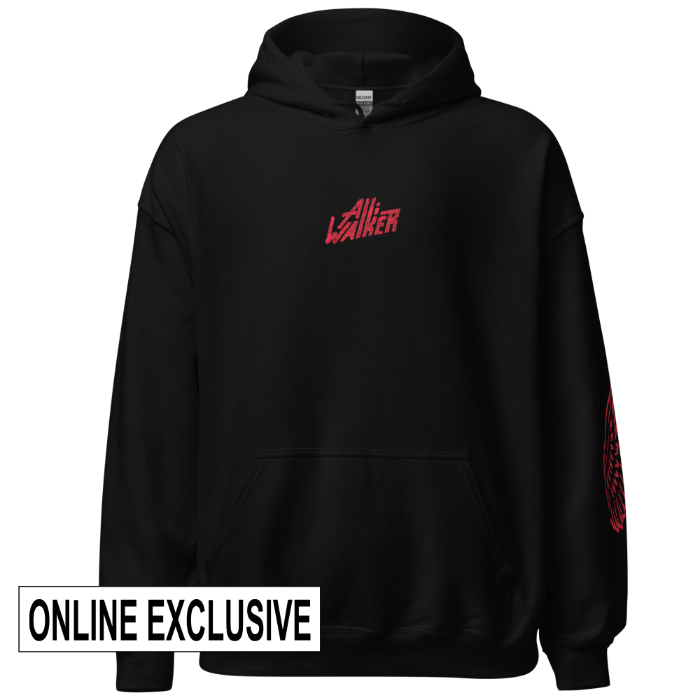 Hoodie with Red Imprint