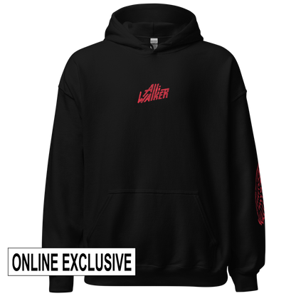 Hoodie with Red Imprint